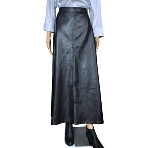 Vince Camuto Black Faux Leather Maxi Skirt